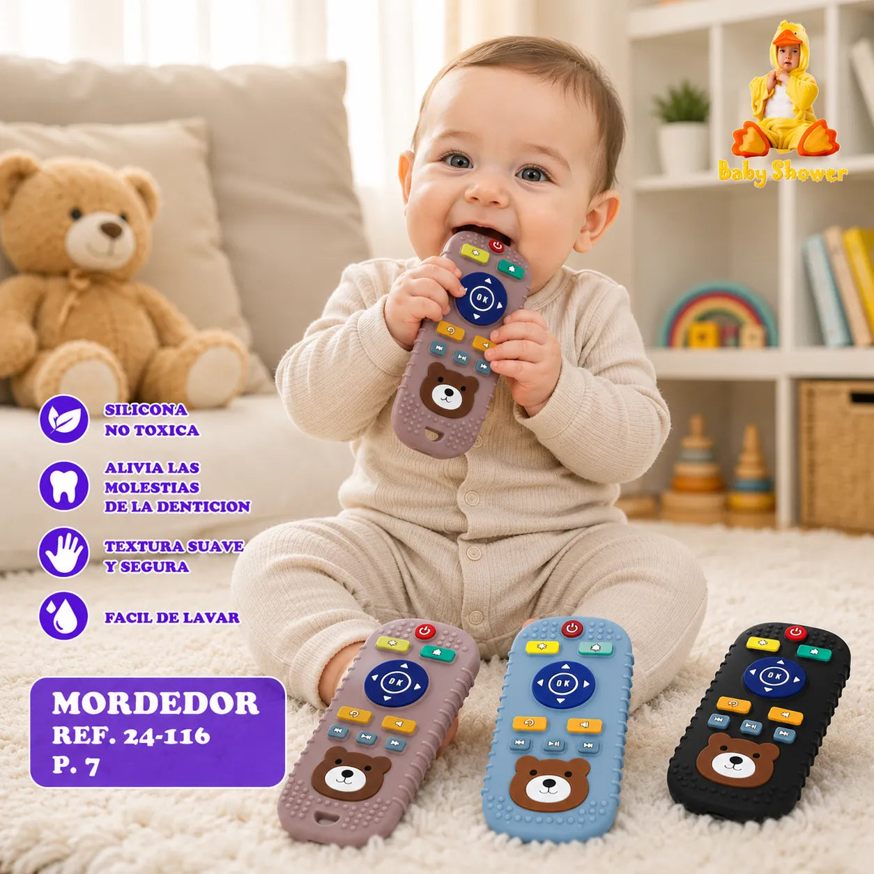 Mordedor Control Silicona para Bebé