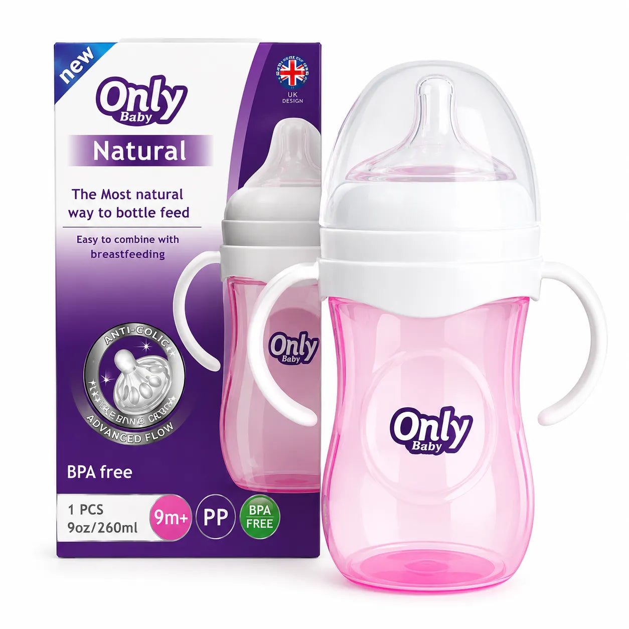 Tetero Only Baby Natural 8oz / 260ml | Alimentación para Bebé