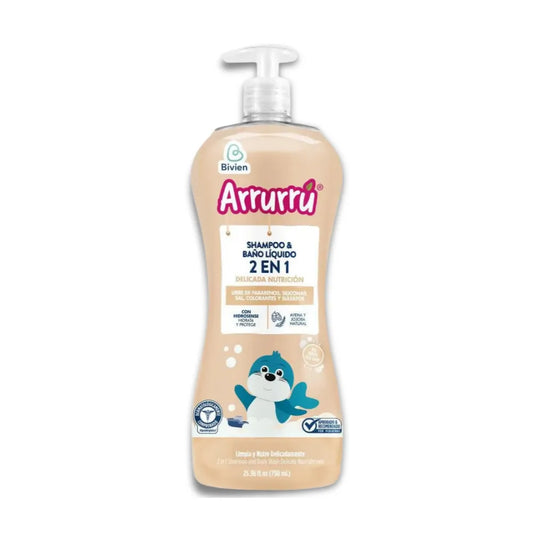 Shampoo y Baño Líquido Arrurrú 2 en 1 Delicada Nutrición 750 ml | Cuidado para Bebé