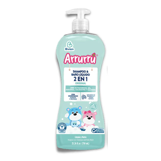 Shampoo & Baño Líquido Arrurrú 2 en 1 Original | Cuidado para Bebé