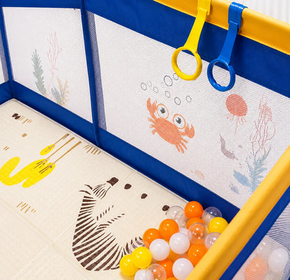 Corral de Juegos para Bebé con Tapete y Cesta