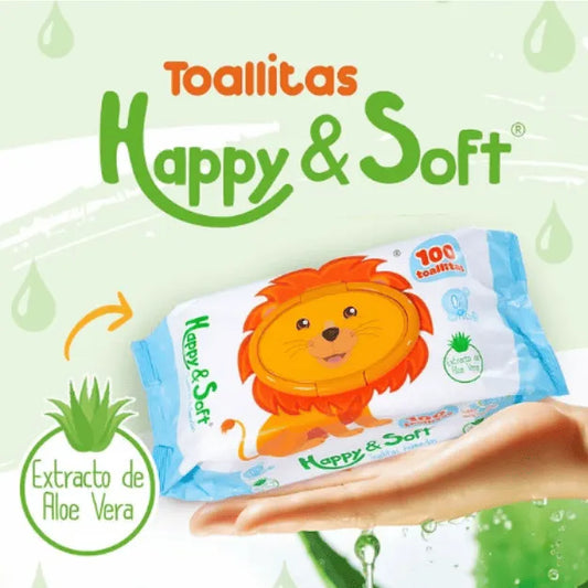 Pañitos Happy y Soft x100 | Limpieza Suave para Bebé