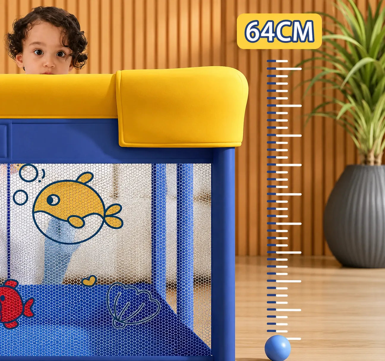 Corral de Juegos para Bebé con Tapete y Cesta