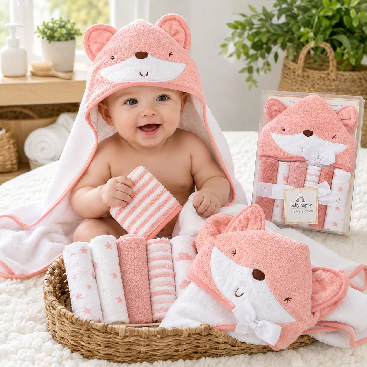 Set Toalla con Capucha + 6 Babitas