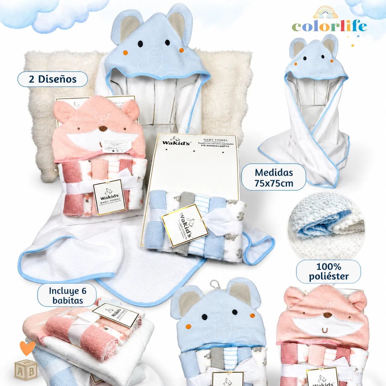 Set Cobija con Capota + Babitas para Bebé