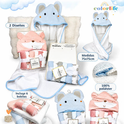 Set Cobija con Capota + Babitas para Bebé