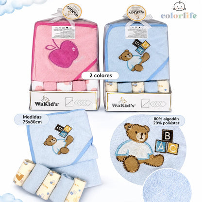 Set Toalla con Capota + Babitas WaKid's