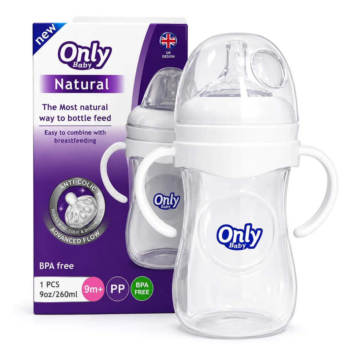 Tetero Only Baby Natural 8oz / 260ml | Alimentación para Bebé