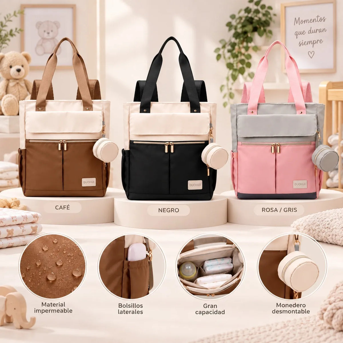 Pañalera Multifuncional Tipo Morral