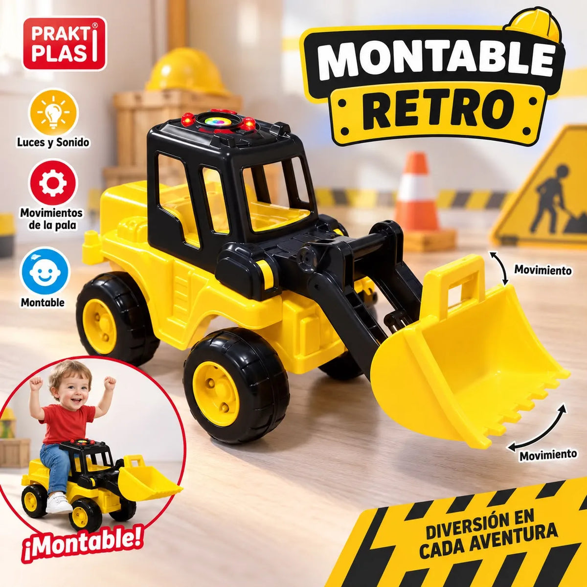 Montable Retro Tipo Cargador con Luces y Sonido