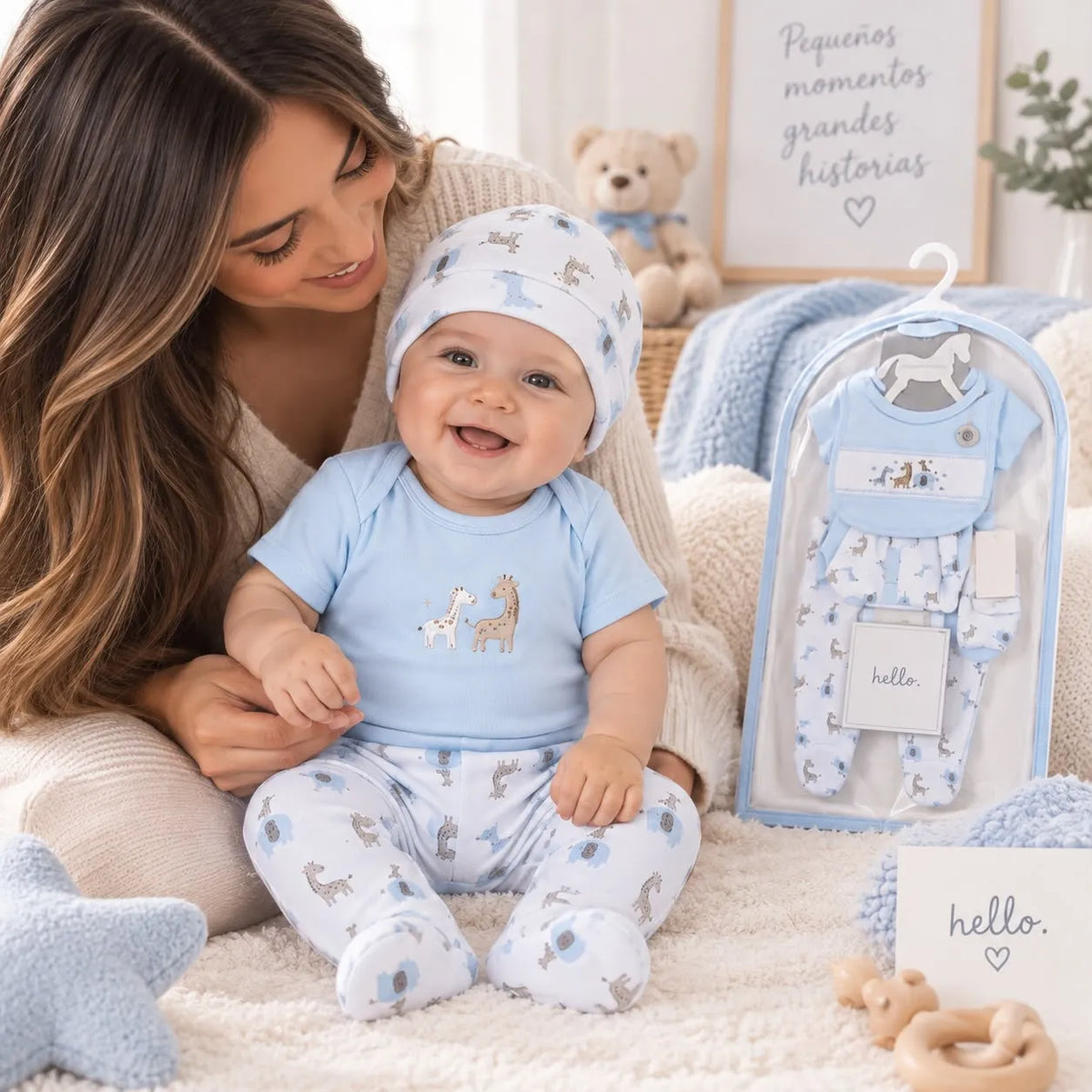 Set de Nacimiento Azul con Jirafas