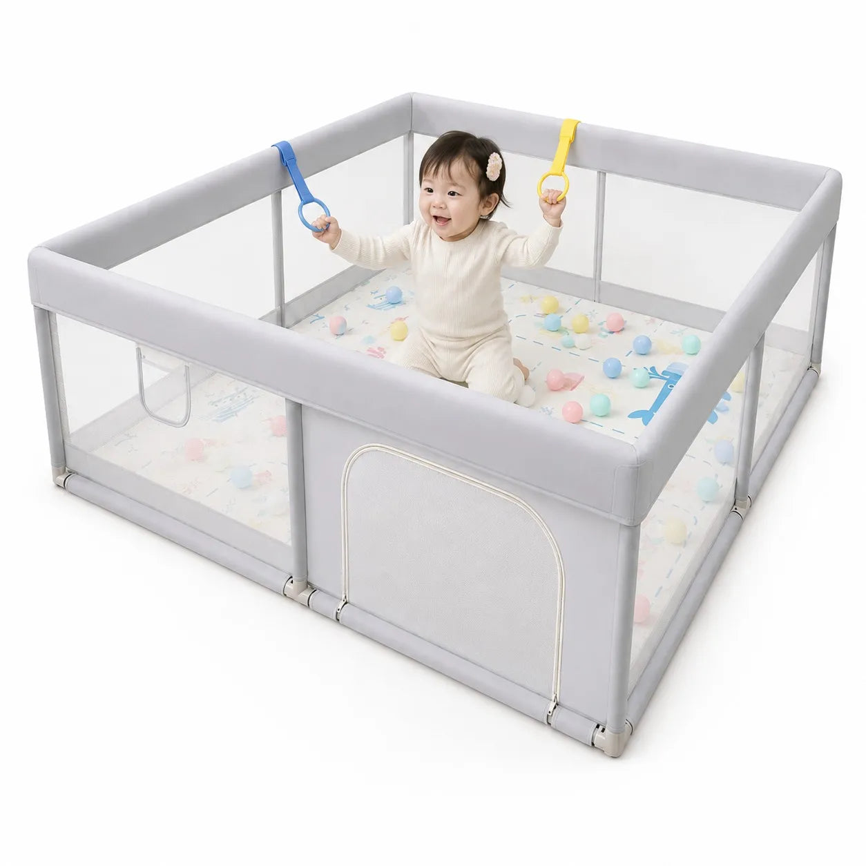Corral de Juegos para Bebé con Tapete Acolchado